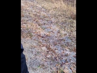 Nature Pee on the Hiking Trail beside a random parked car