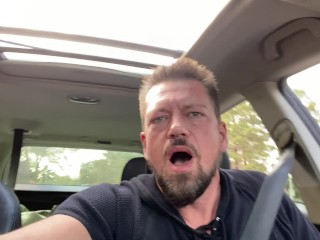 Jerking Him Off and Sucking Big Cock While Driving with Jamie Stone