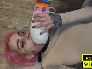 Human ashtray, spitting on face and mouth and anal as a vase