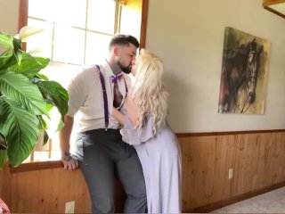 bridesmaid fucks groom before wedding