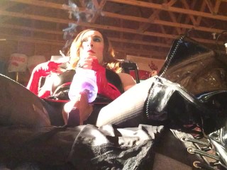 Smoking Alektra No 56 (with Black and Red latex dress red gloves green fingernails  cumshot)