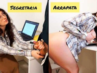 Sesso sul lavoro: Segretaria battona si fa mettere incinta dal capo per non essere licenziata🤭