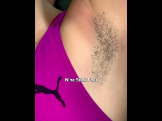 Sweaty Armpit Fetish! Workout with me. Hairy Armpit