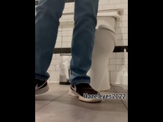 Horny Milf Pissing in Work Bathroom