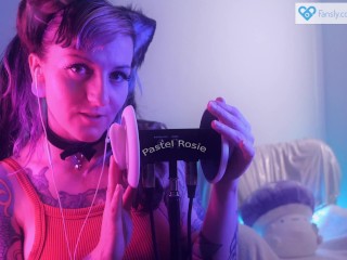 SFW ASMR - Pastel Rosie Kitty Girl Ear Massage - Amateur Alt Egirl Teasing Your Ears - 3Dio Audio
