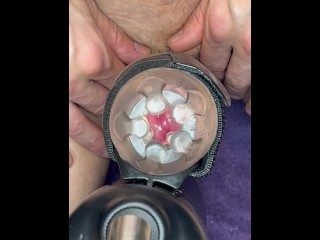 Hyper stroking the tip of my cock to orgasm with The Handy