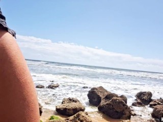 Risky beach masturbation - Hot Guy having a Huge cumshot