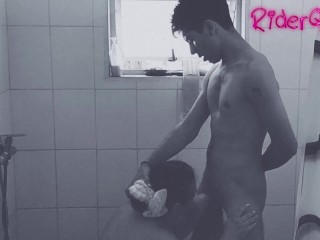 Stepson is seduced by chubby mom and fucks her in the shower