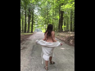 Stripping naked on a hiking trail!