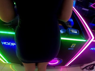 Cute College Girl Fucked After Arcade Fun - Public Cum