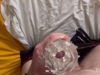 Cumming SOON! A new POV masturbation video using oil and a sex toy until l cum over my T-shirt