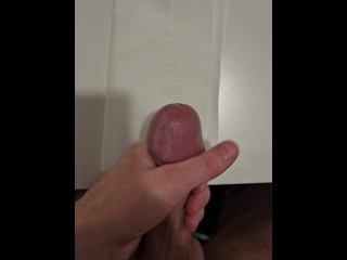 Thick Cock Edges and Spurts Cum on Desk