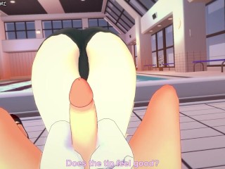 Chiaki Nanami Gives You a Footjob To Train Her Sexy Body! Danganronpa Feet Hentai POV