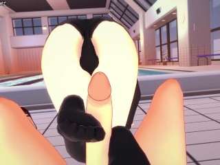 Miu Iruma Gives You a Footjob To Train Her Sexy Body! Danganronpa Feet Hentai POV