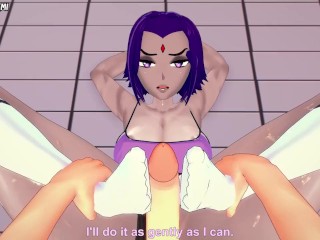 Raven Gives You a Footjob To Train Her Sexy Body! Teen Titans Feet Hentai POV