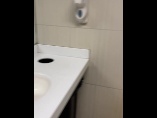 Too horny to shop for groceries. Masturbate in the public restroom before I shop.