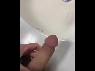 Too horny to shop for groceries. Masturbate in the public restroom before I shop.