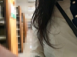 HA43 Masturbate in the library with a big dildo stuffed in anal !