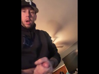 quckie after work, blowing a big load