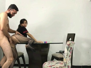 I love feeling my stepfather's delicious cock on all fours - Porn in Spanish