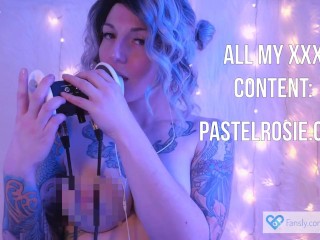 Erotic ASMR - PASTEL ROSIE Ear Licking Fetish JOI - Amateur Egirl Dirty Talks and Licks Your Ears