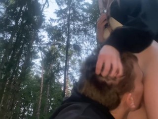 A beautiful girl was called into the forest for hard sex (POV)