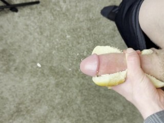 Behind the scenes, sticking my wiener between some Bun. 😜