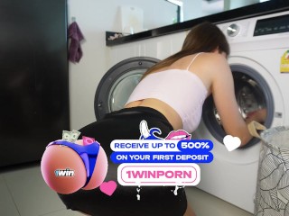 Stepsis Stuck in Washing Machine. How do I keep from fucking her?