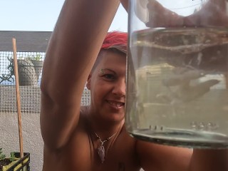 Beky wanted to drink another cum & piss cocktail