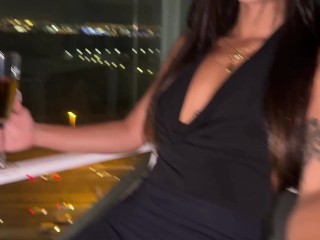 Blowjob in my public balcony