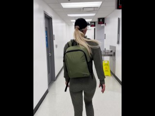 Jill Hardener Fucked in the Airport Bathroom Public Sex