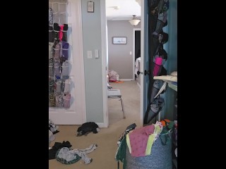Mommy finds cum filled panties and fucks herself to their dirty scent