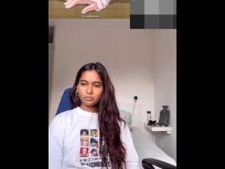 Petite Indian miaz reacts to Amanee