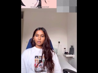 Petite Indian miaz reacts to Amanee