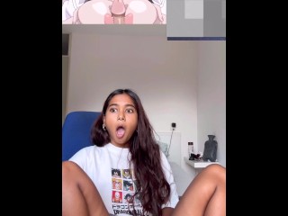 Petite Indian miaz reacts to Amanee