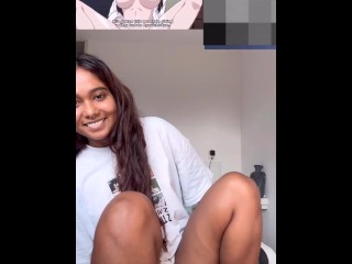 Petite Indian miaz reacts to Amanee