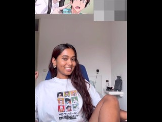 Petite Indian miaz reacts to Amanee