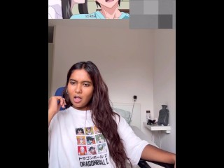 Petite Indian miaz reacts to Amanee