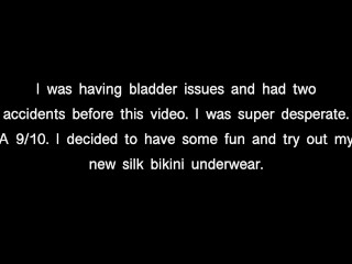 Pee in Blue Silk Bikini Underwear