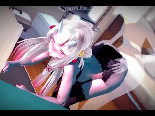 Naughty Diablilla woman is waiting for you in bed! Vtuber - Nakiri Ayame