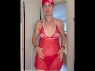 Lovehoney Sweet love red doll set try on