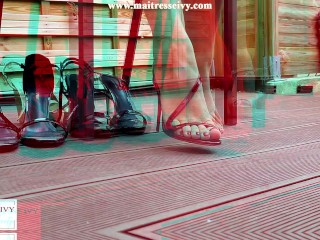 #846 - Essayage de talons de luxe en extérieur 4K