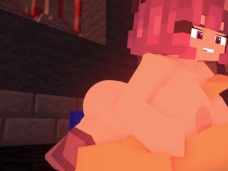 Minecraft Porn Public in Apocalypse World - Girl manages to take a quick fuck with this lucky dude