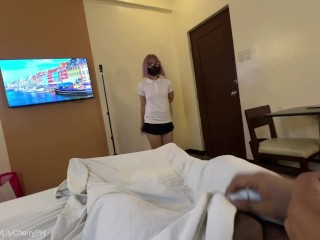 Public Dick Flash - Pinay Hotel Staff Watching Me Jack Off Showed Her Big Ass