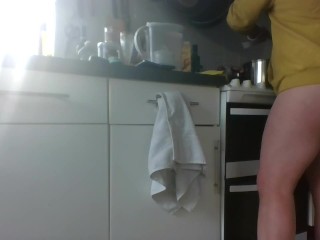 washing dishes bending over slaps and cooking a french bean cream soup