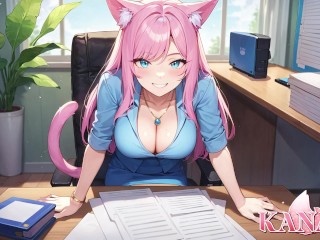 [ASMR PREVIEW] - BOSS BJ REPORT - SPICY FIRST DAY CATGIRL BLOWJOB