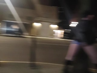 MILF can't hold her pee and pisses on downtown public sidewalk