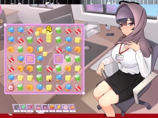 Tsundere Milfin [ HENTAI Game  ] Ep.6 my boss is teasing me with her massive tits