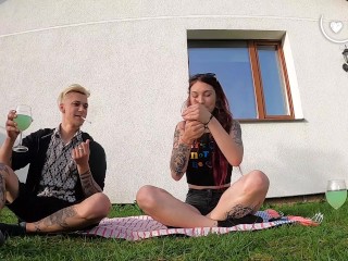 Outdoor drinking turns into sex