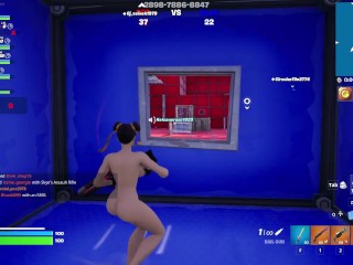 Chun Li Skin Nude Mod Installed Gameplay Fortnite Red VS Blue Match With Nude Mods